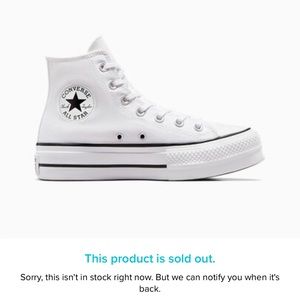 White platform converse high top size 7